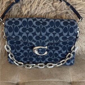 Coach Navy Patterned Shoulder Bag